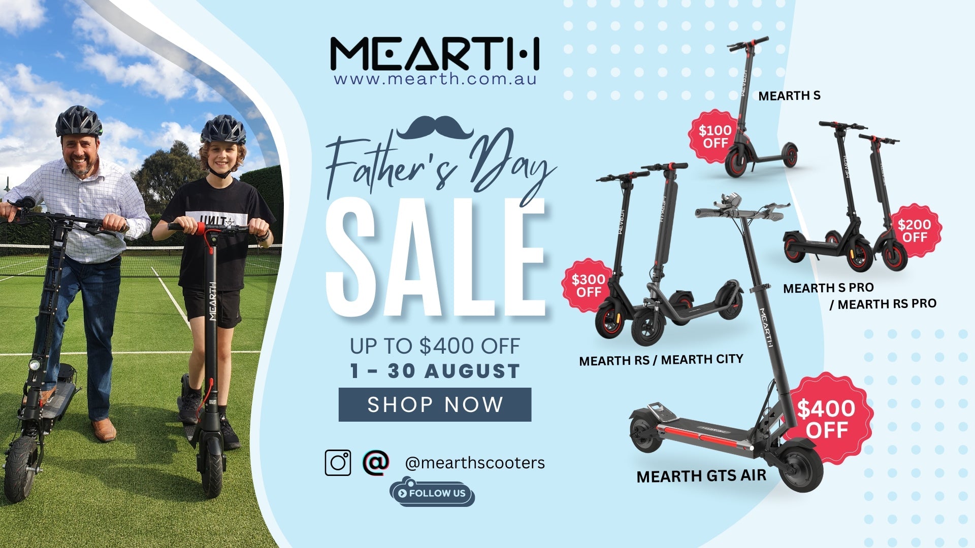 Celebrate Father's Day with Mearth: Up to $400 Off on E-Scooters!